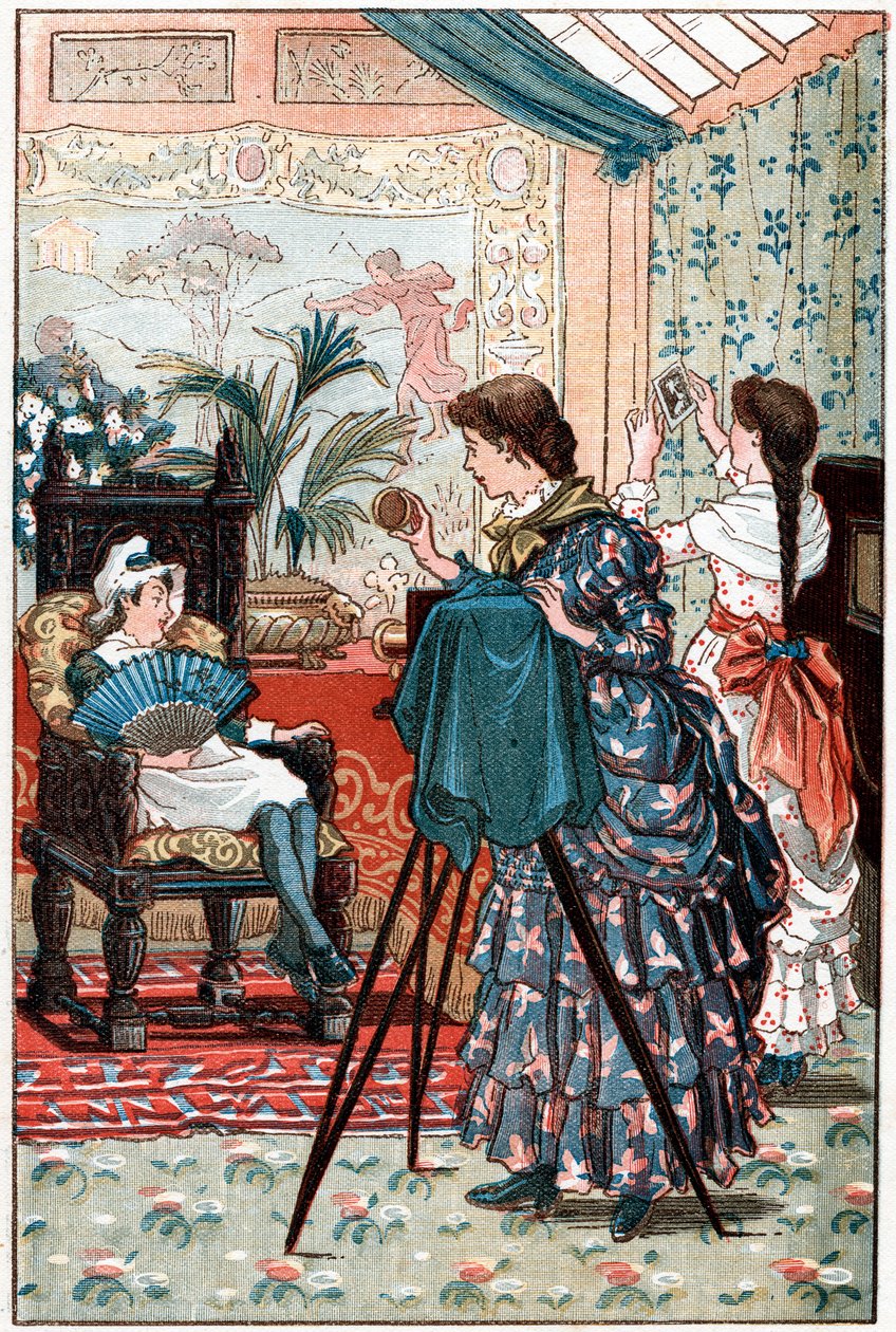肖像摄影作为一名年轻女性的试衣事业，1884年 作者 不明