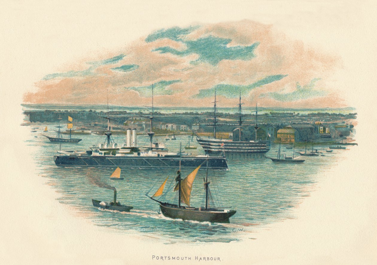 朴茨茅斯港，1890年 作者 不明