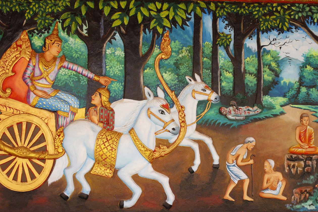 Preah Prom Rath MonasteryLife of the BuddhaSiddhartha Gautama and the four sights of old-age, disease, death and a recluse, Siem Reap, Cambodia 作者 不明