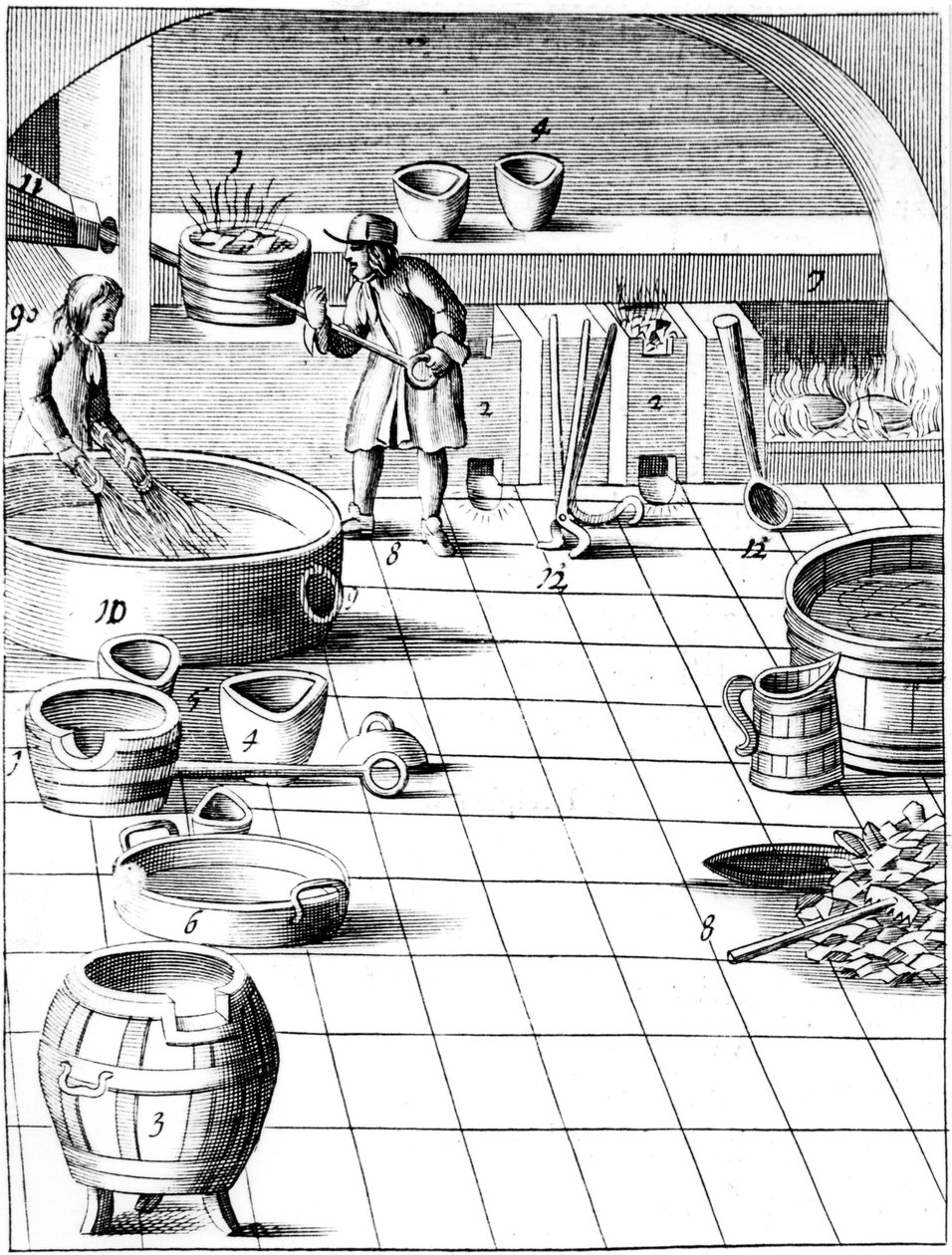 1683年，准备将铜和银合金化以生产硬币 作者 不明