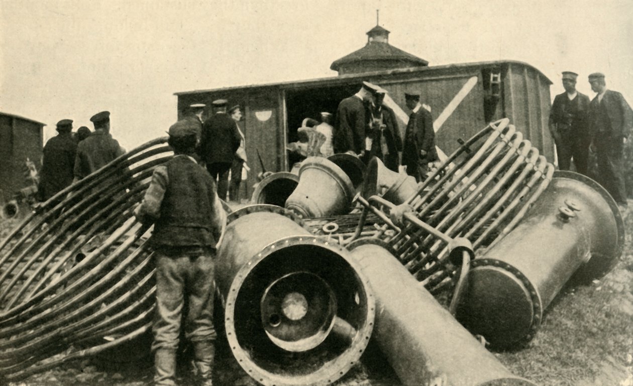 为撤离华沙做准备，第一次世界大战，1915年，c1920。 作者 不明