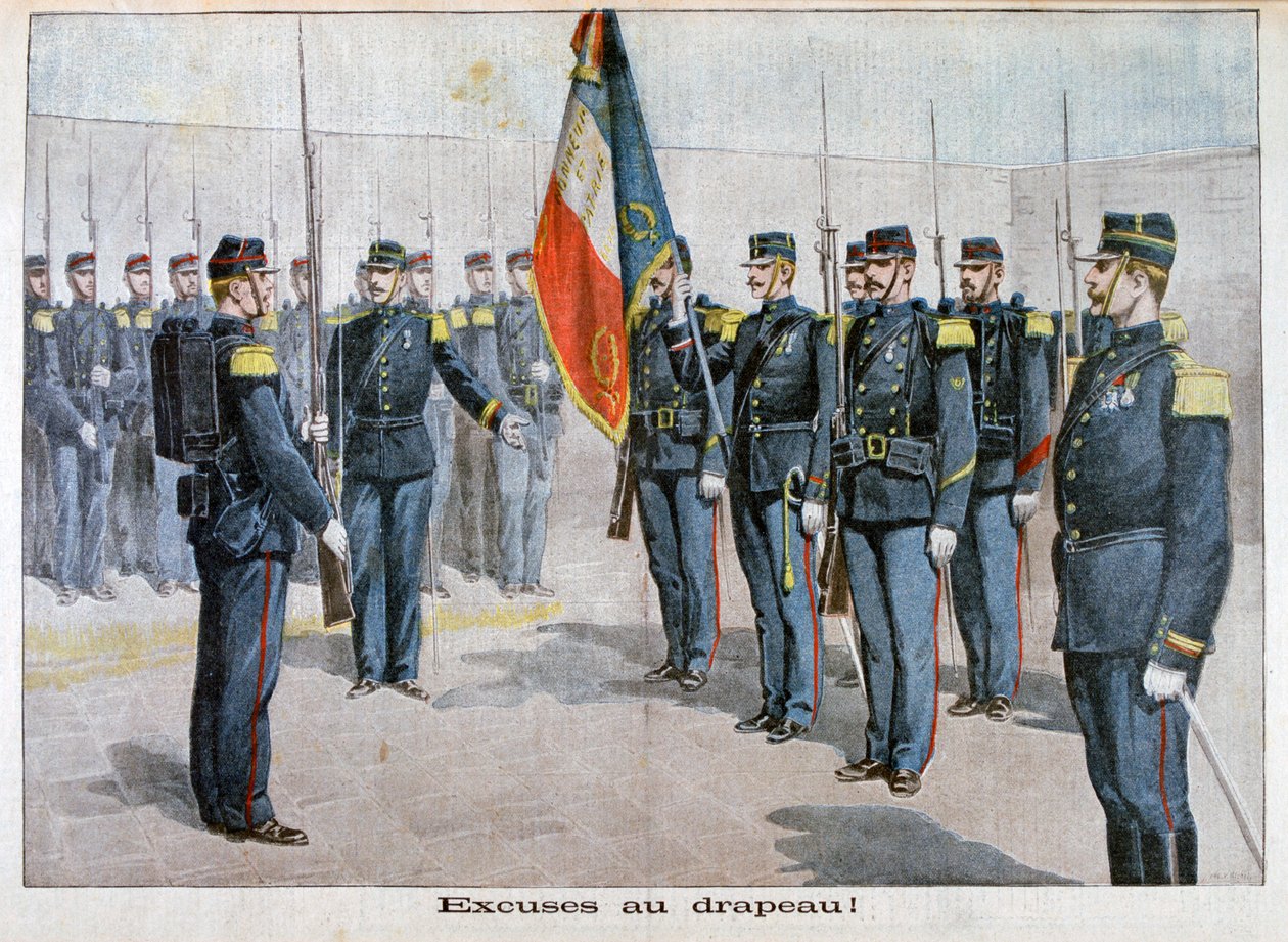 向国旗展示借口，法国土伦，1898年 作者 不明