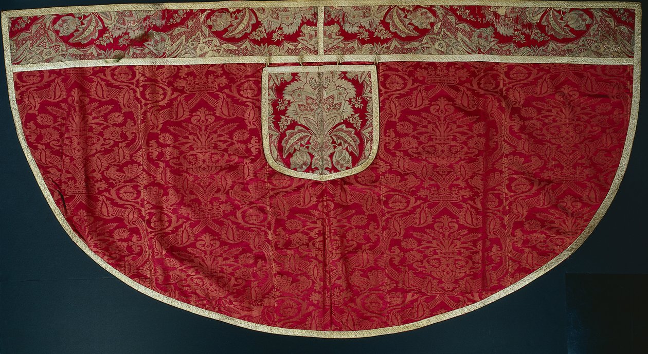 牧师Red Cope，Orphrey and Hood，1500年代后期-1600年代初期。 作者 不明