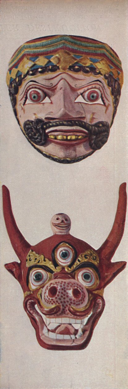 礼节和节日面具中的原始文化-节日面具和牛口罩，c1935 作者 不明