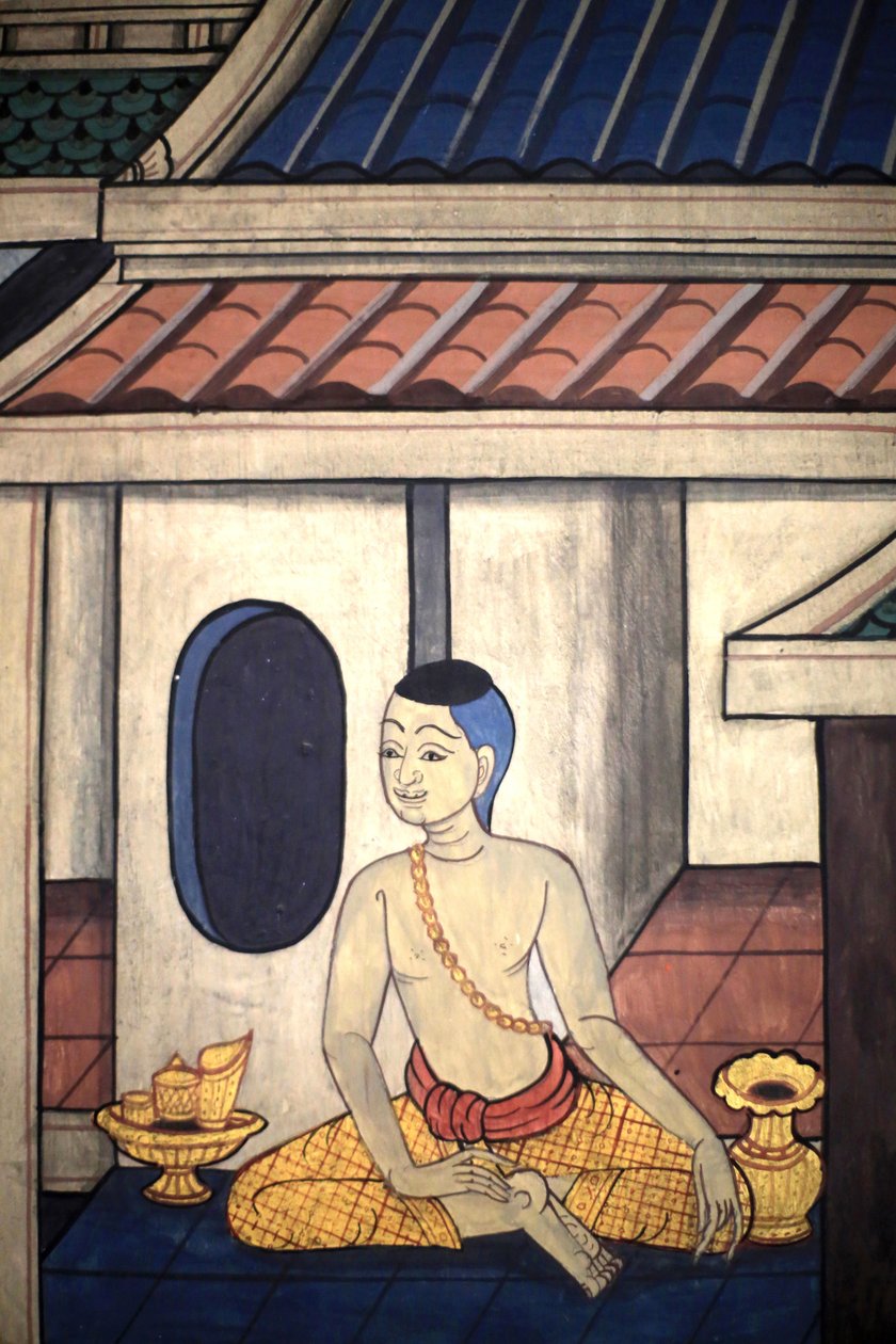 拉玛王子。 从拉玛三世国王时代起，维哈拉内墙上的壁画细节描绘了拉玛基安。 Wat Pho - Wat Phra Chettuphon。 1788. 曼谷。 泰国 作者 不明