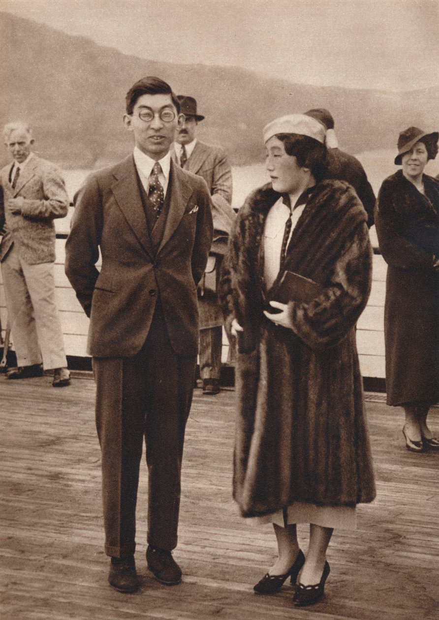 王子和秩父公主抵达玛丽皇后，1937年4月12日 作者 不明