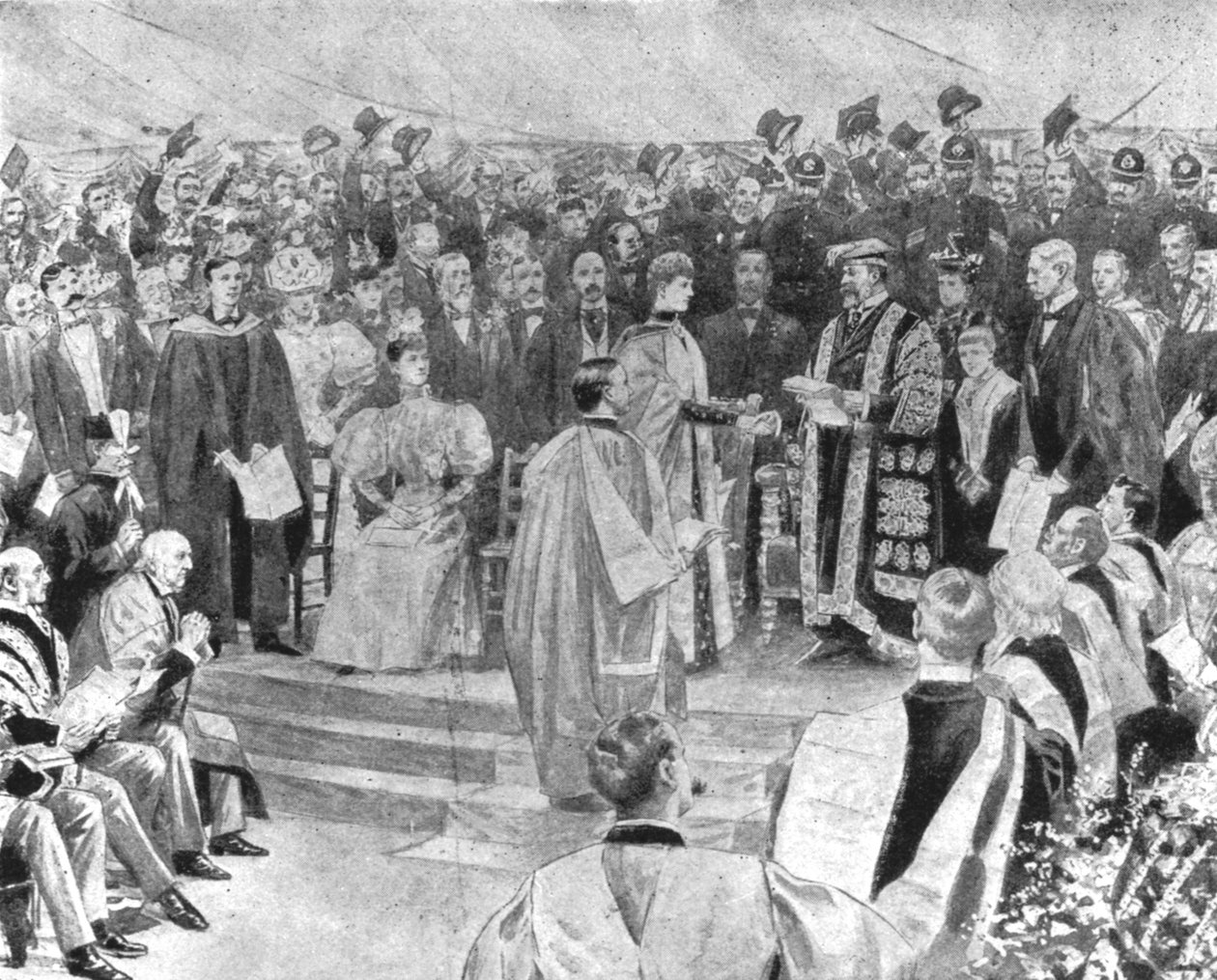 亚历山德拉公主获得音乐博士学位... 1806年，1901年。 作者 不明