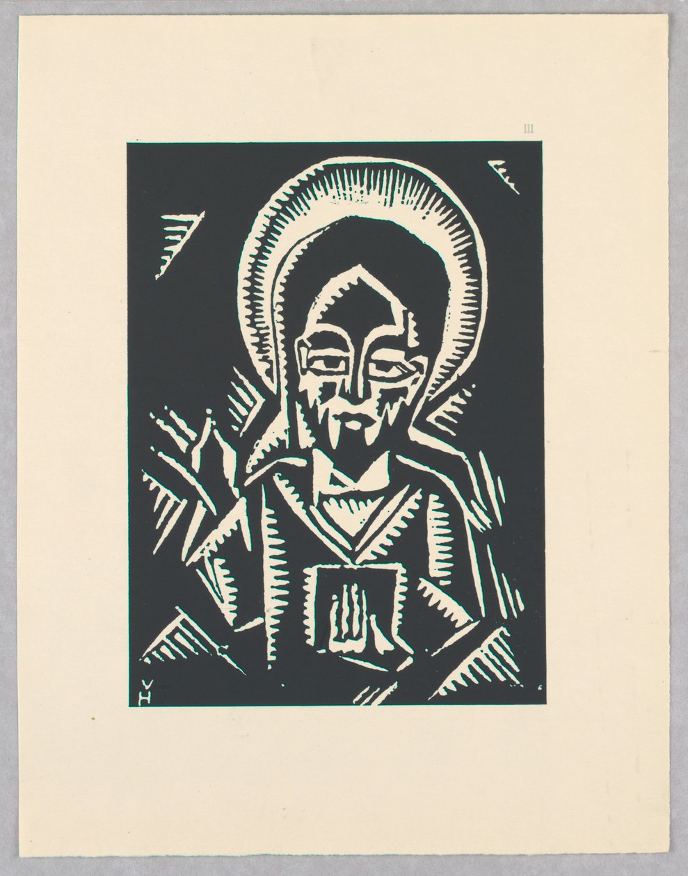 印刷品，Christos Zehajici，基督，板块三，埃塞俄比亚，即Christos，圣母和圣徒，在古老的埃塞俄比亚手抄本的插图中看到。 作者 不明