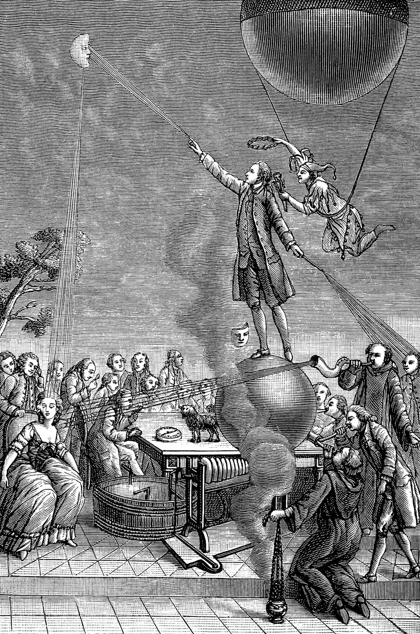 讽刺弗朗兹·安东·梅斯默（Franz Anton Mesmer），1784年 作者 不明