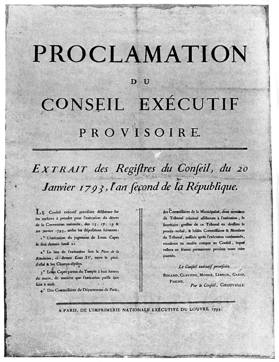 宣告执行法国路易十六的命令，1793年1894年 作者 不明