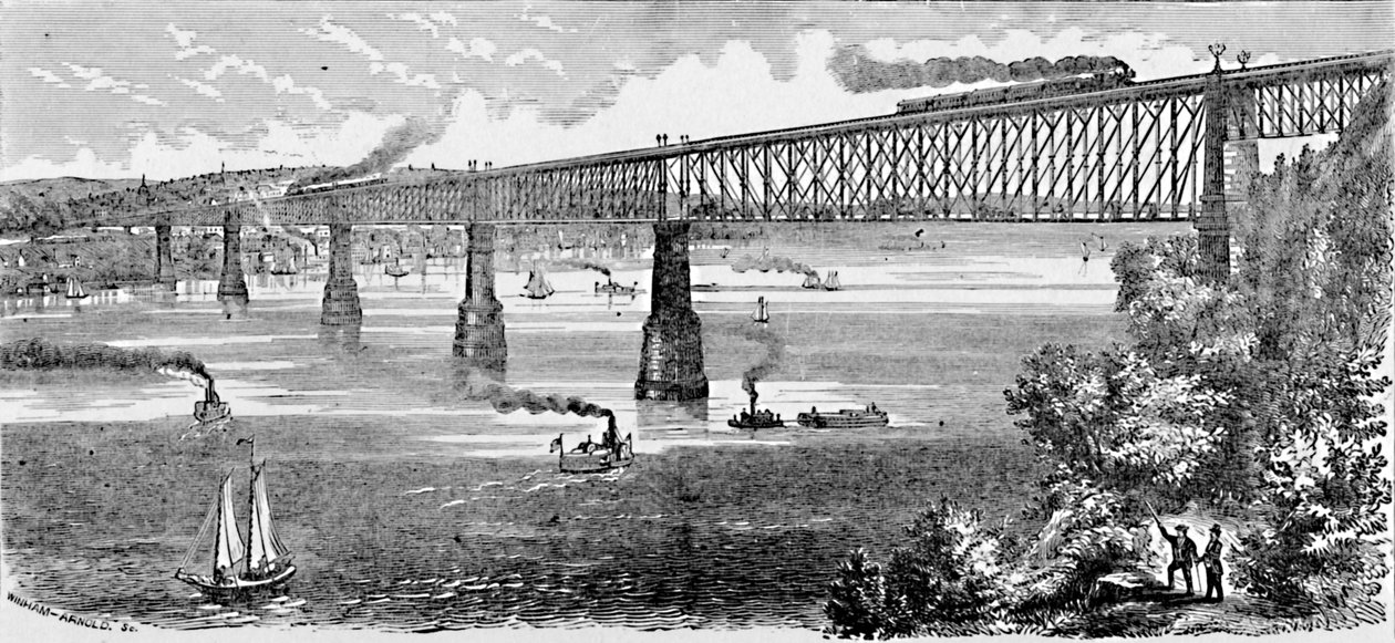 拟议中的波基普西哈德逊河大桥，1883年 作者 不明