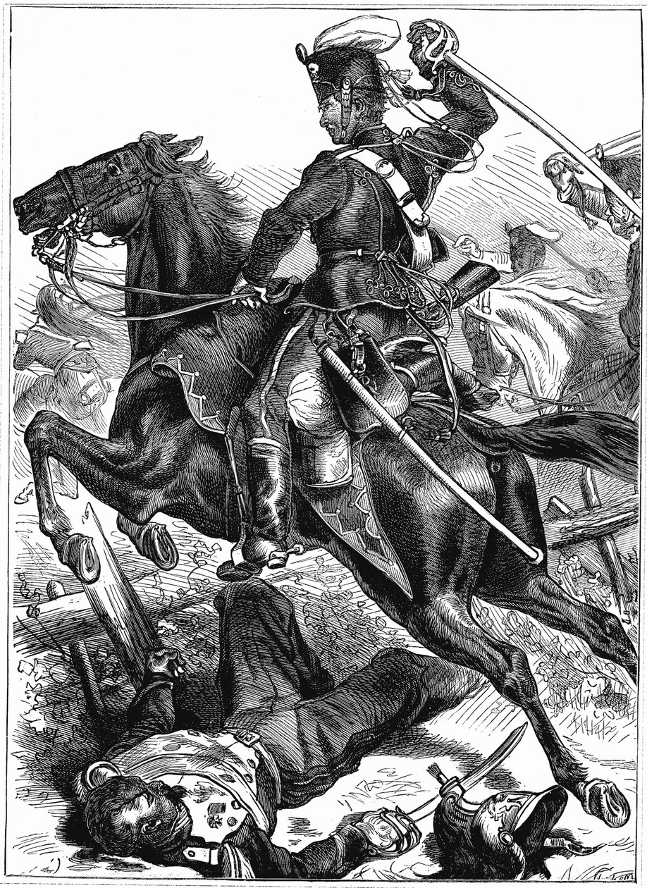 普鲁士轻骑兵冲锋出击，法普战争1870-1871年 作者 不明