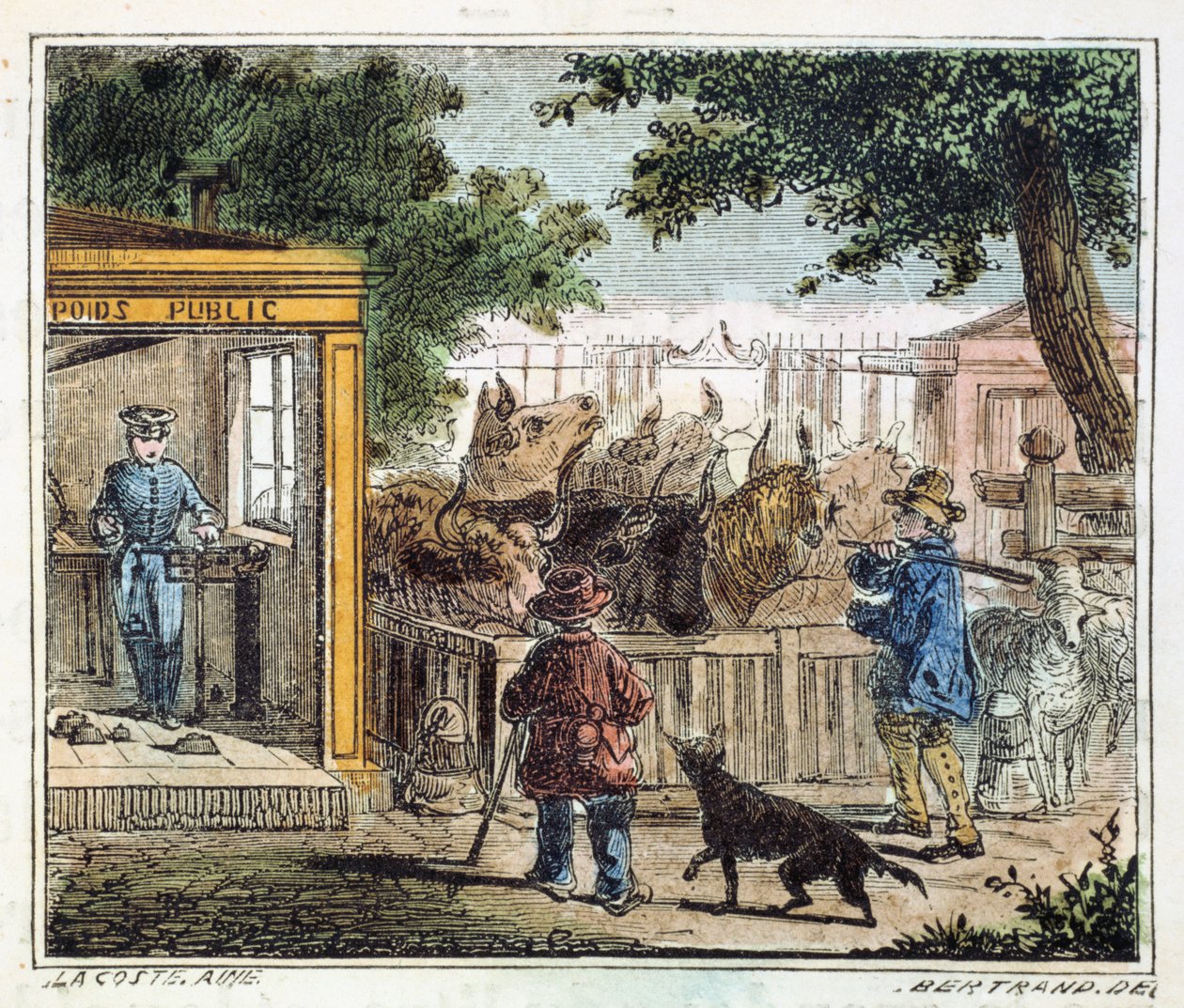 用来在市场上称量牛的公共地磅，1867年 作者 不明