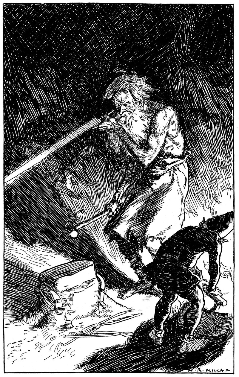 帕克（Puck）帮助众神的史密斯Wayland锻造剑，1909年 作者 不明