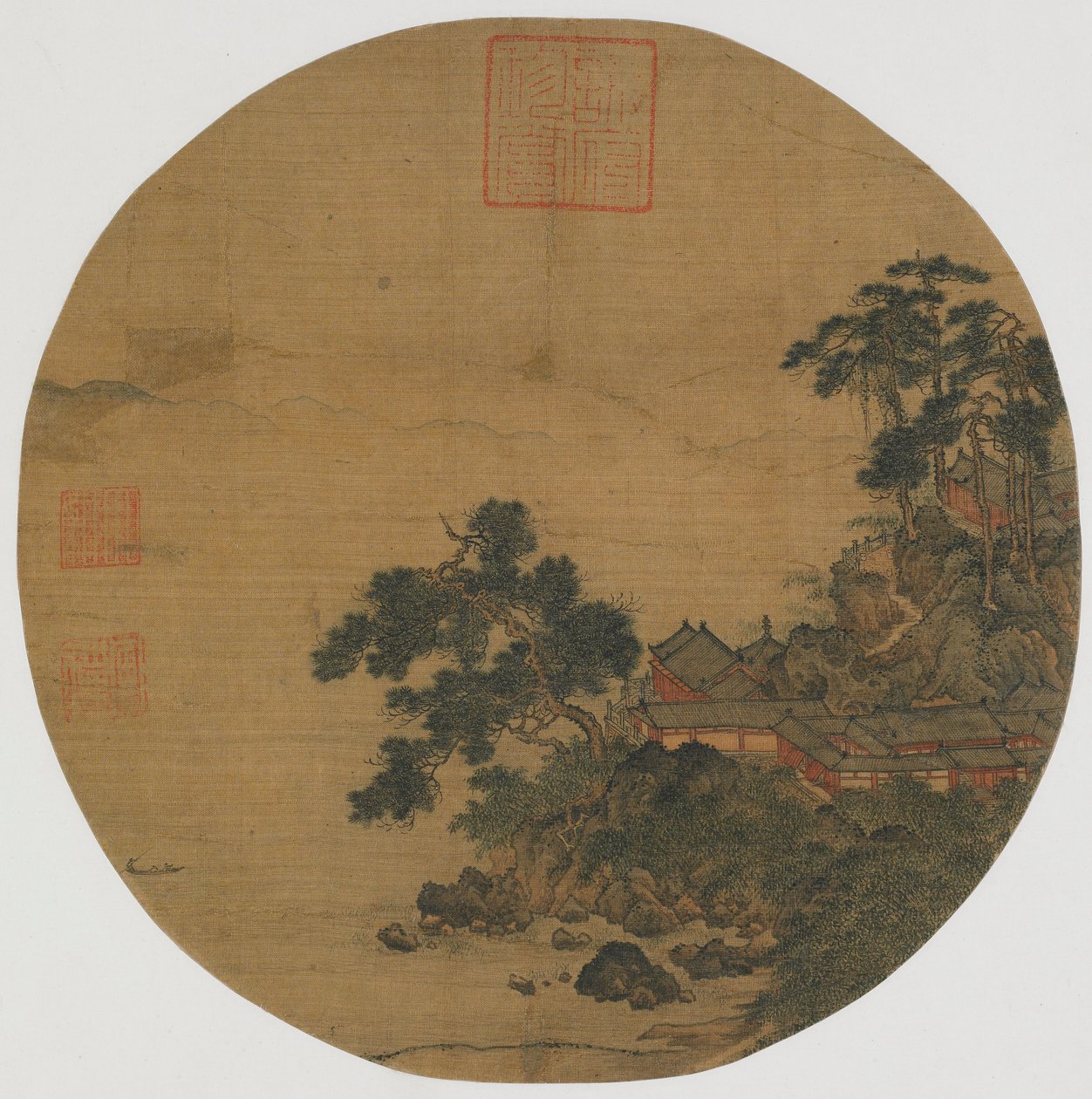 纯净的圣地与松树生长的阶梯，明朝，15-16世纪。 作者 不明