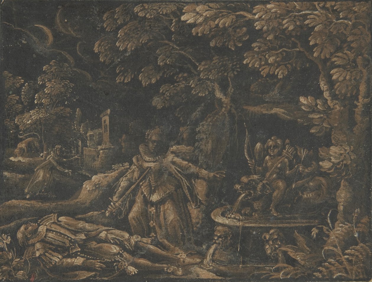 Pyramus and Thisbe, 约1580年。 作者 不明