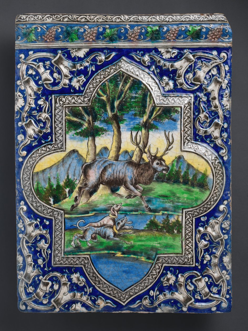 Qajar Dado瓦片，伊朗，19世纪。 作者 不明
