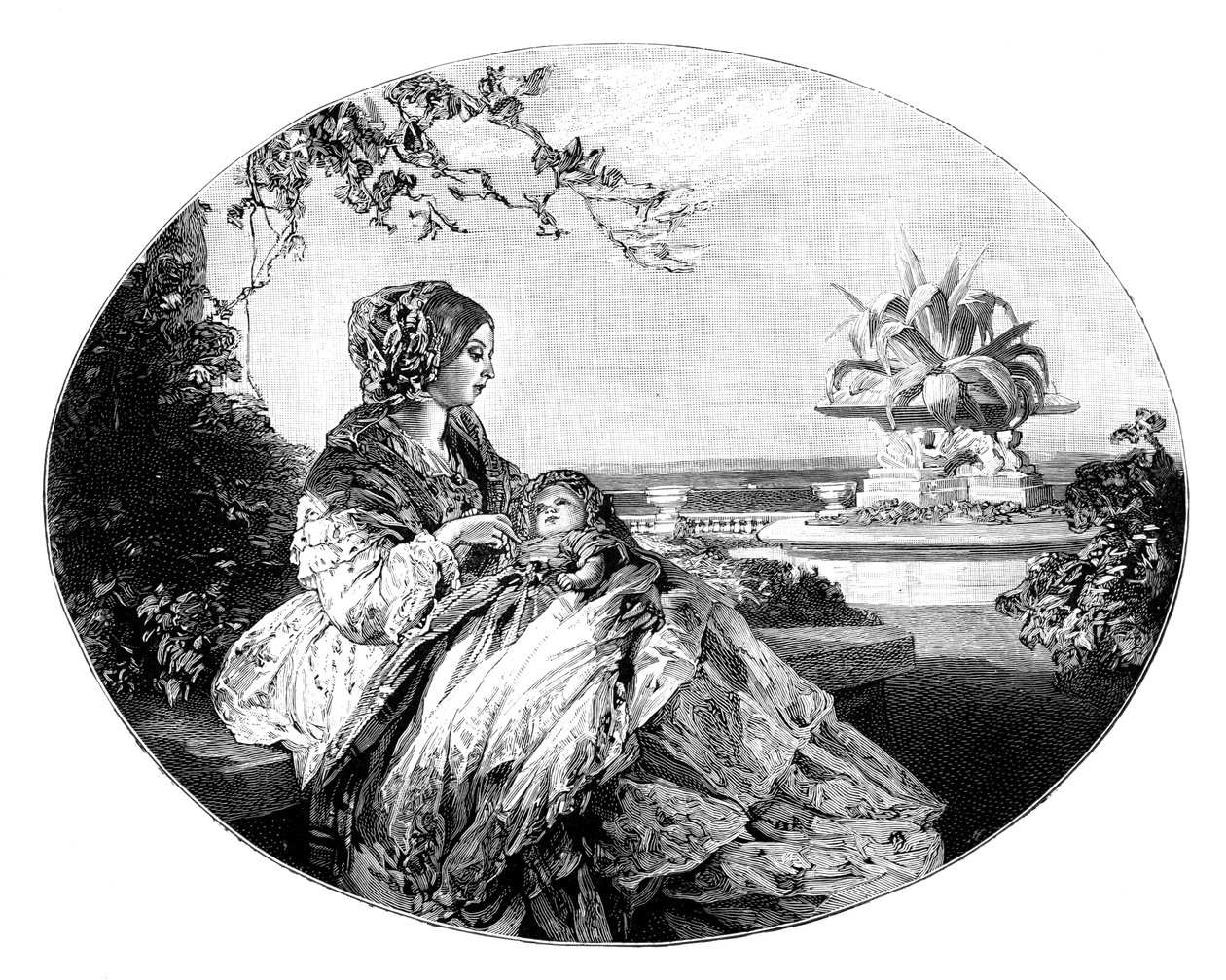 维多利亚女王和亚瑟王子，1850年 作者 不明