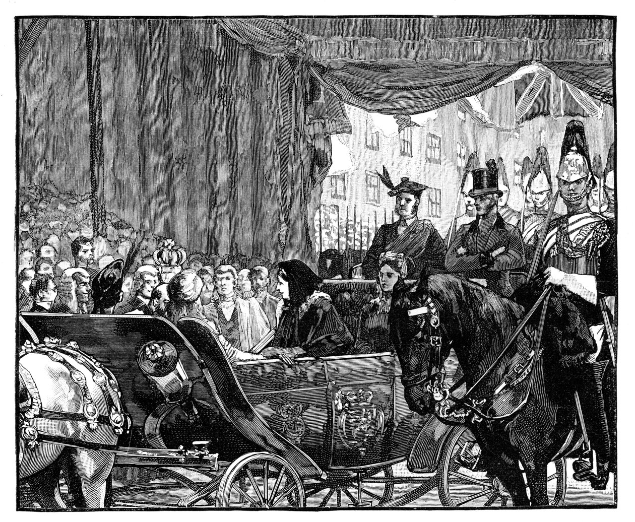 维多利亚女王（Victoria Queen）于1869年在伦敦开放Blackfriars桥 作者 不明