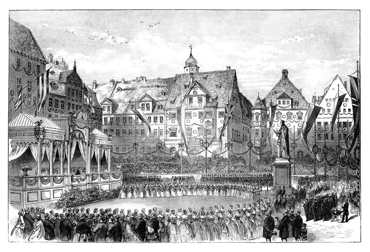 维多利亚女王在1865年揭幕了德国科堡艾伯特亲王的雕像 作者 不明