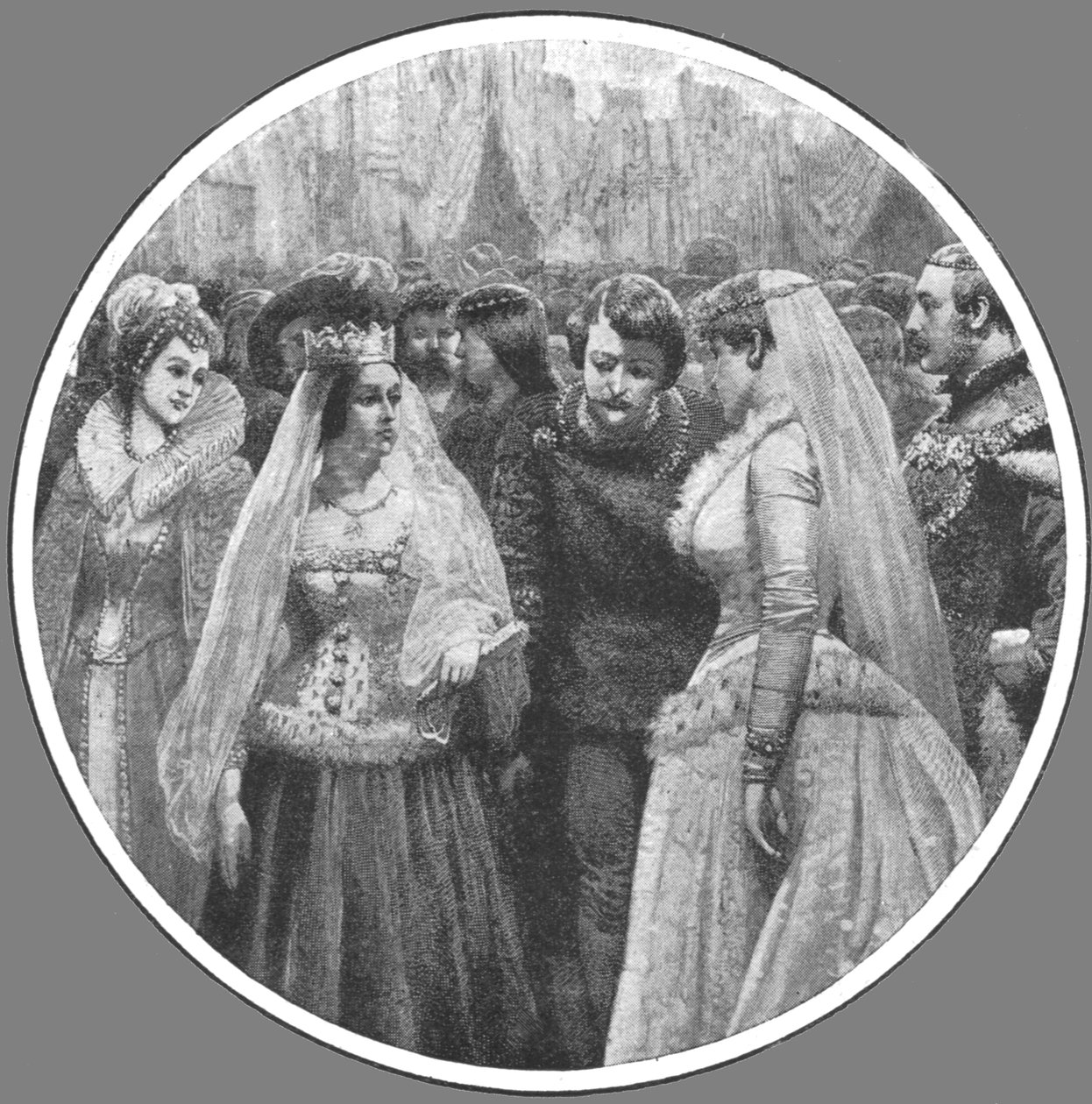 1842年5月7日在白金汉宫举行的维多利亚女王普兰蒂亚内女王服装舞会，1901年。 作者 不明