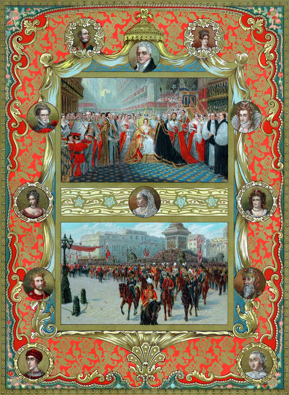 维多利亚女王的加冕仪式，1837年和金禧年，1887年 作者 不明