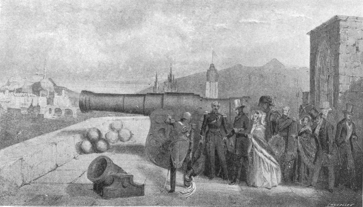 维多利亚女王（Victorias）于1842年首次造访苏格兰：1901年，在爱丁堡城堡（Edinburgh Castle）检查蒙斯·梅格（Mons Meg）。 作者 不明