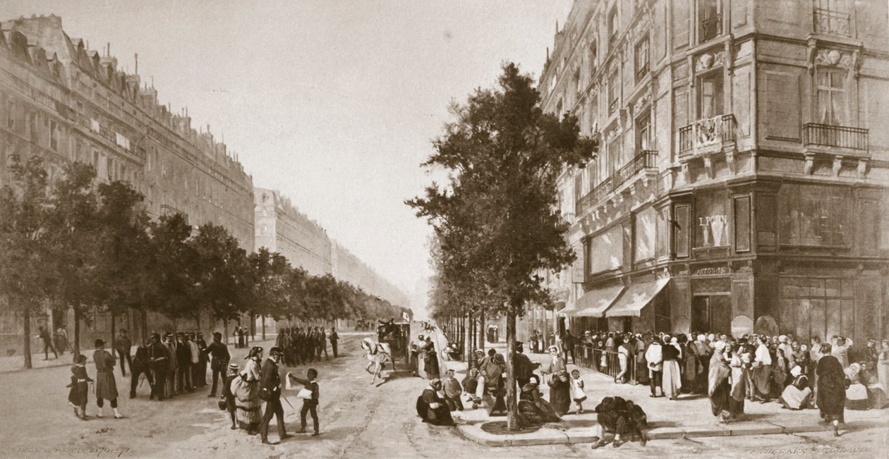 杂货店外排队，法兰西-普鲁斯战争，巴黎围困，1870-1871年 作者 不明