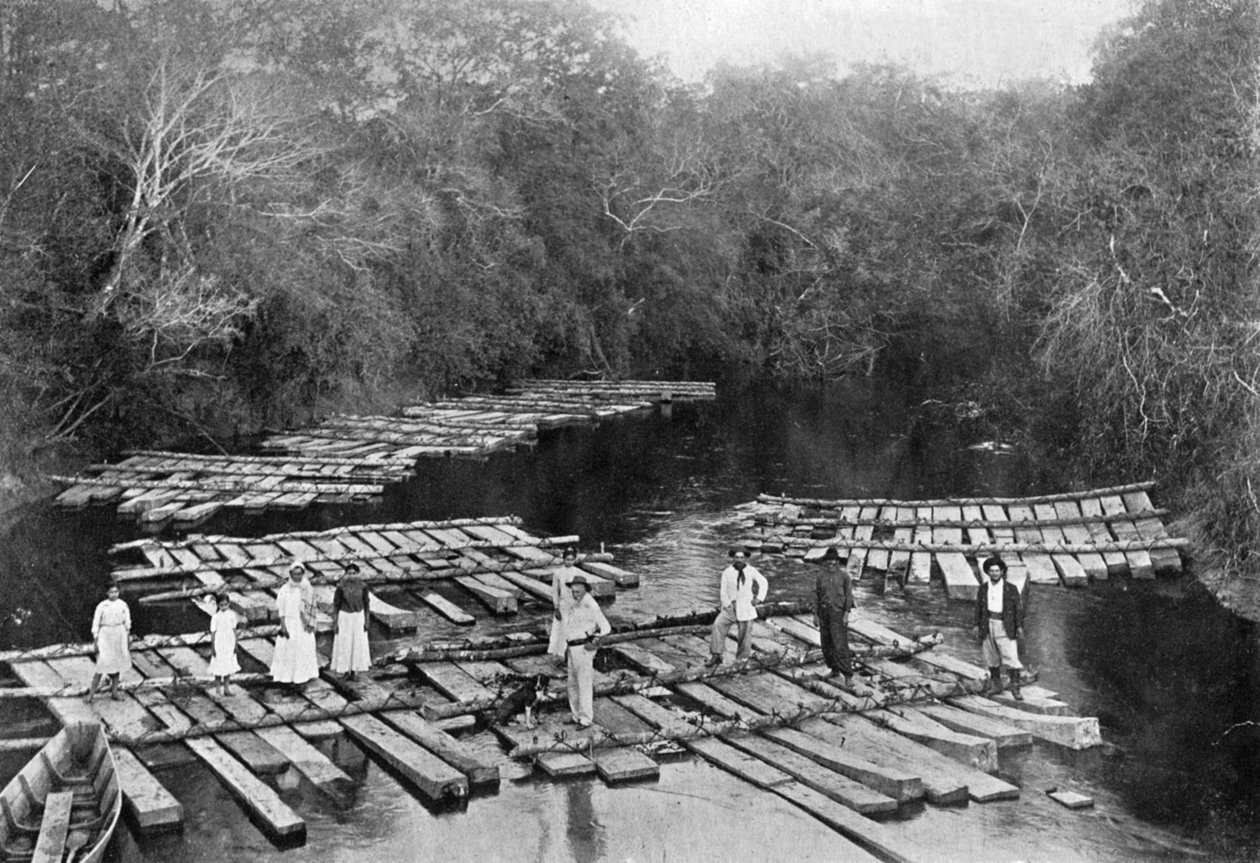 巴拉圭Tebicuary-mi河上的木筏，1911年 作者 不明