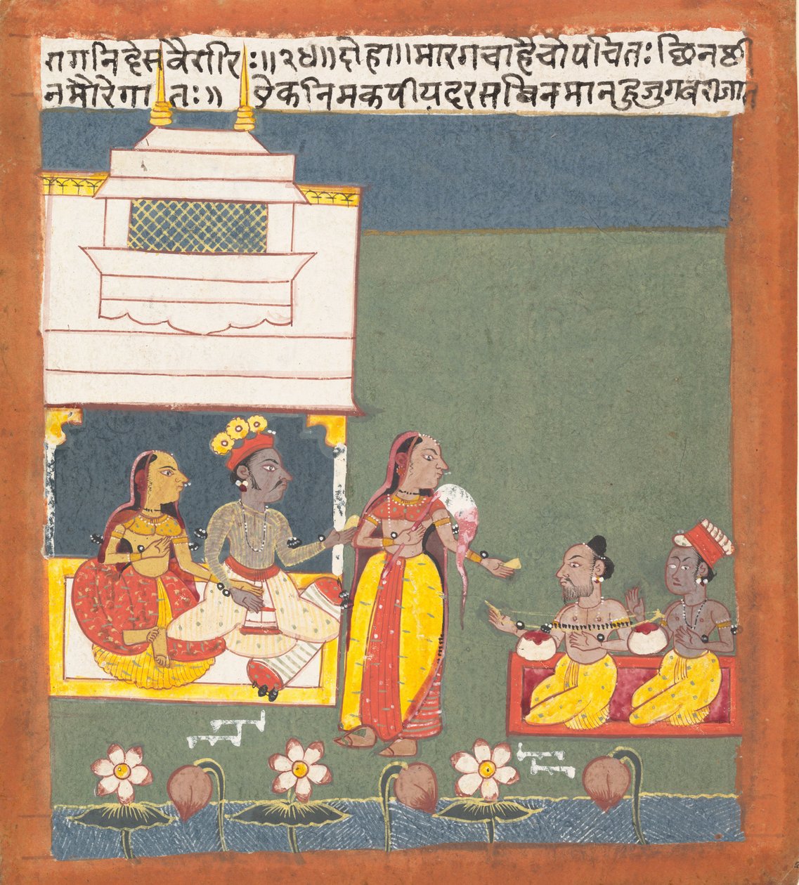Ragini Des Variri：分散的Ragamala系列音乐模式花环的页面，ca。 1680。 作者 不明