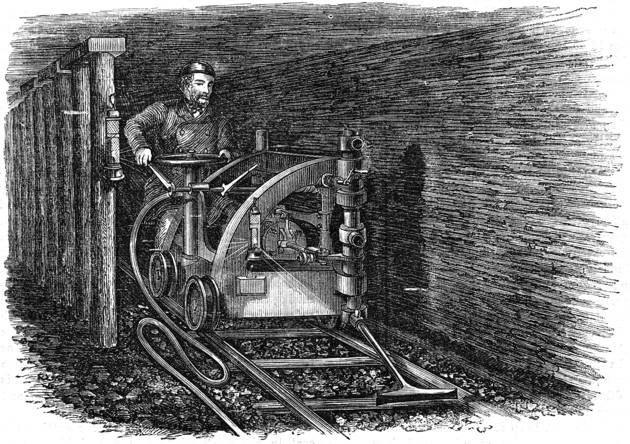 轨道式切煤机，1864年 作者 不明
