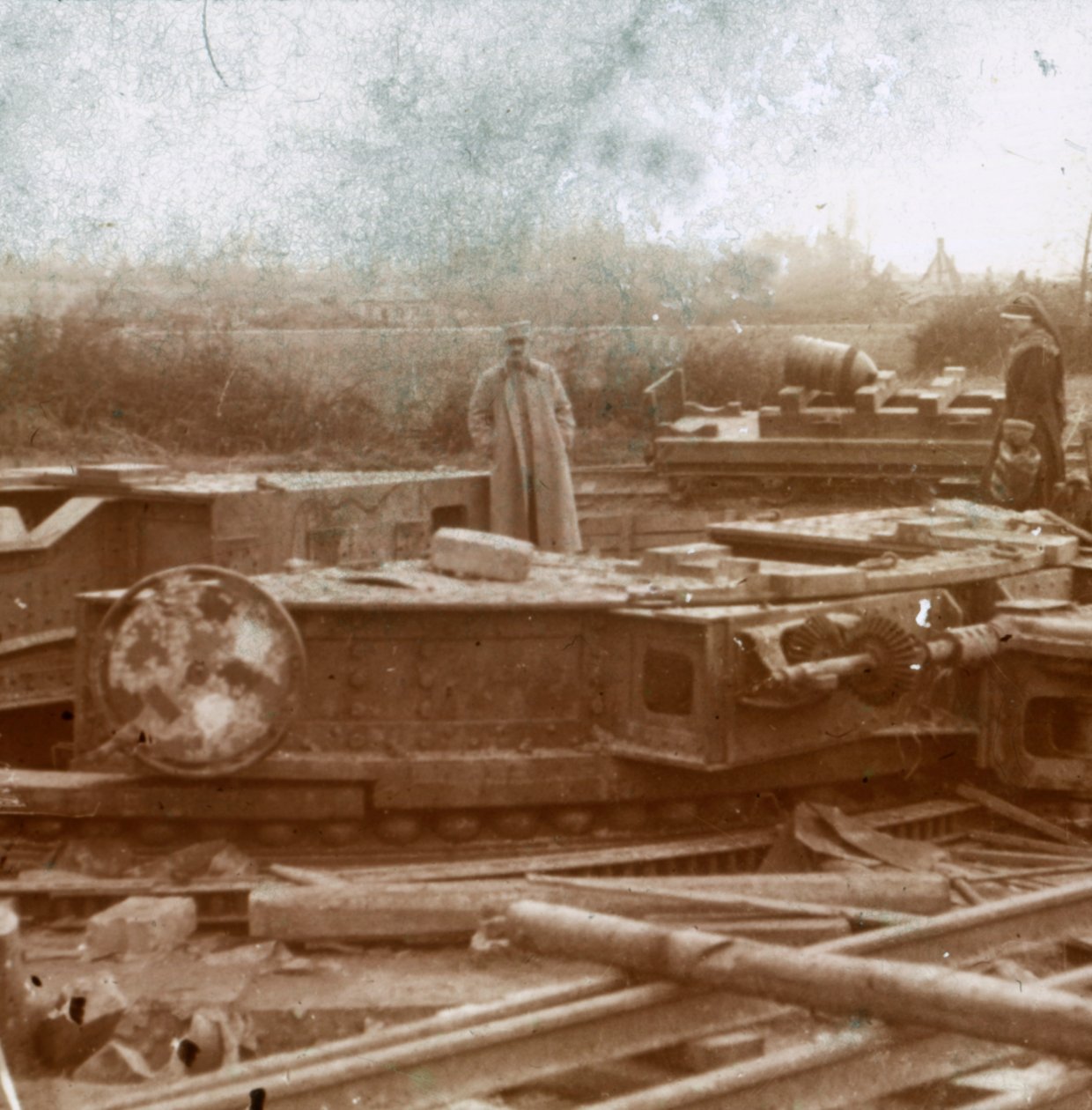 Big Bertha枪的铁路安装，c1914-c1918 作者 不明
