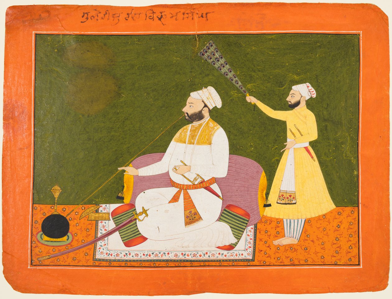 古勒的拉贾·比克拉姆·辛格（Raja Bikram Singh）统治着1661年至85年吸烟，大约于1680年。 作者 不明