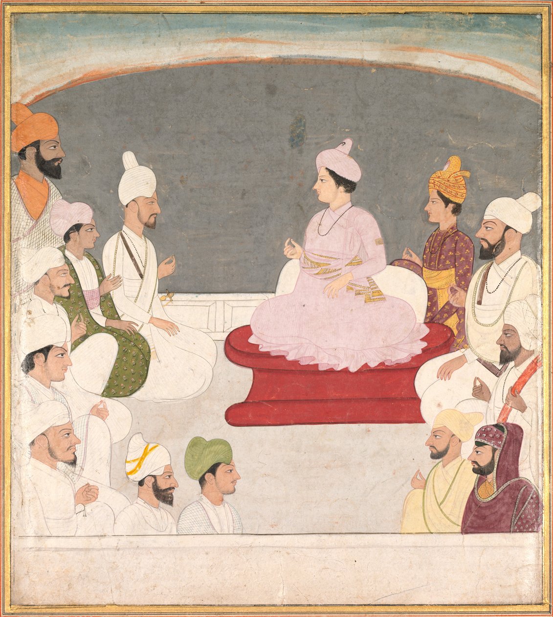 Kangra和Courtiers的Raja Sansar Chand，c。 1783年。 作者 不明