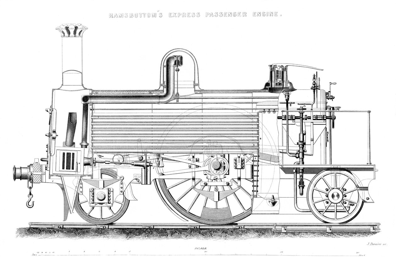Ramsbottoms Express客运引擎，1866年 作者 不明