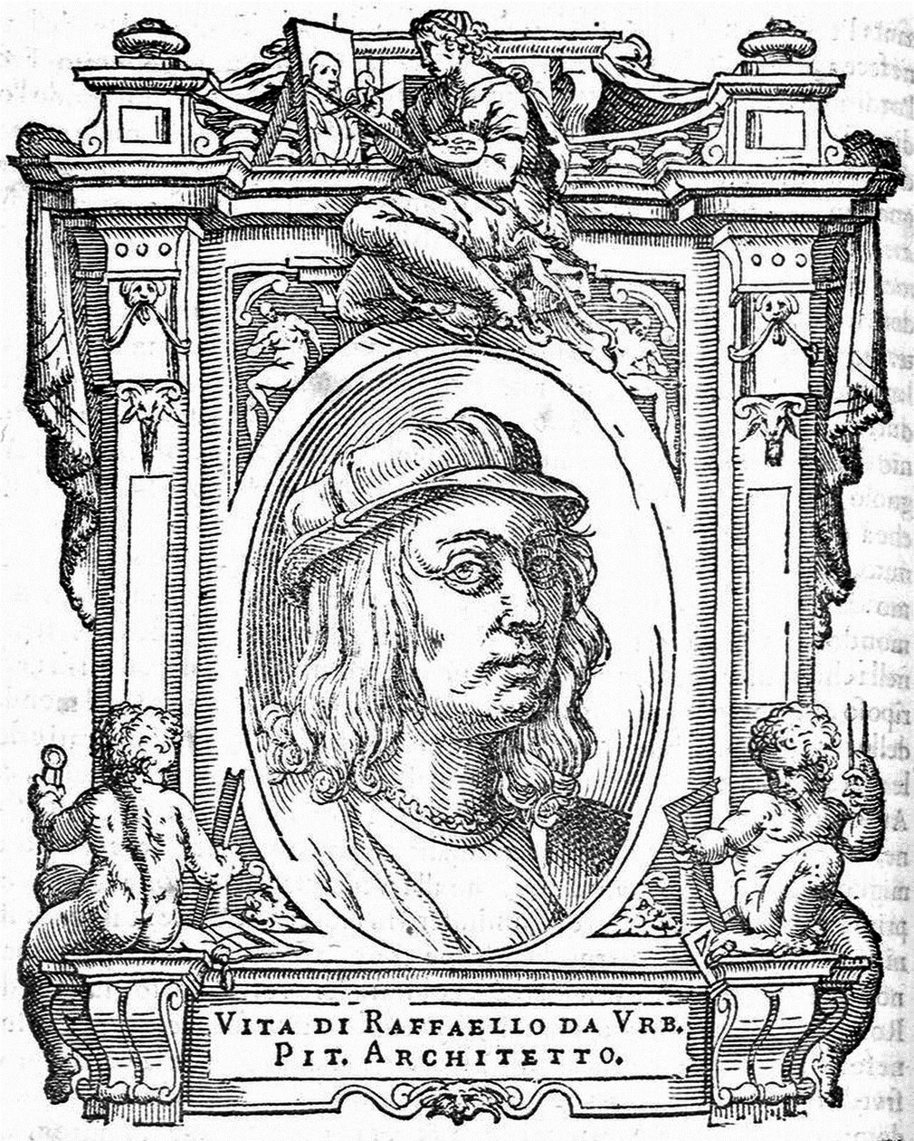 拉斐尔来自：乔治·瓦萨里（Giorgio Vasari），《最优秀的意大利画家，雕塑家和建筑师的生平》，1568年 作者 不明