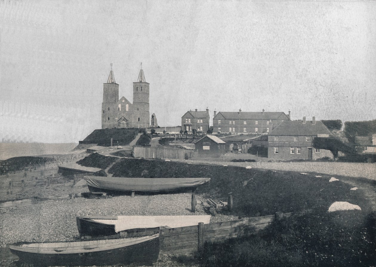 Reculver-村庄和Reculver塔楼，1895年 作者 不明