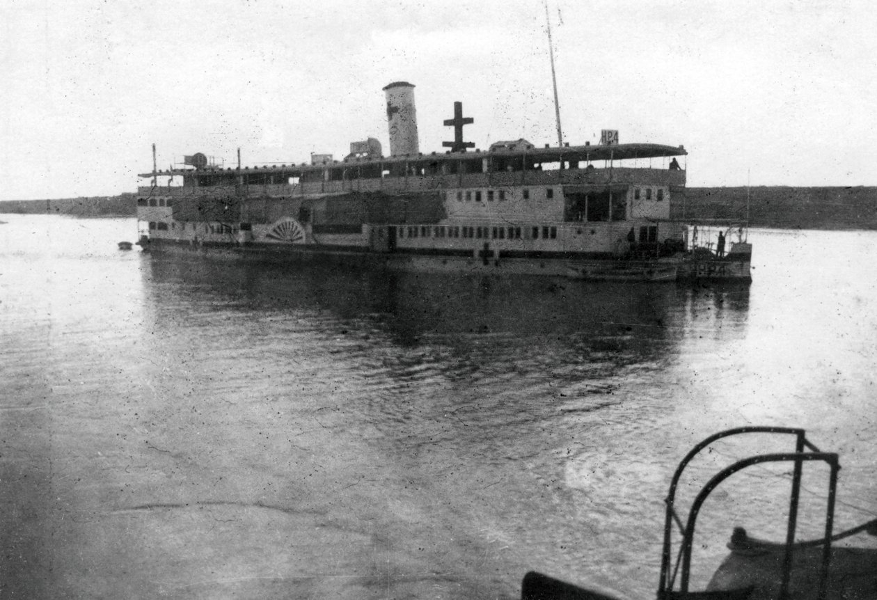 第一次世界大战，美索不达米亚，底格里斯河上的红十字河船，1918年 作者 不明