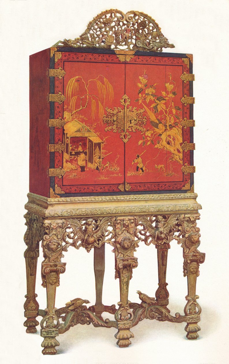 红色和金色漆柜，c1695，1936年 作者 不明