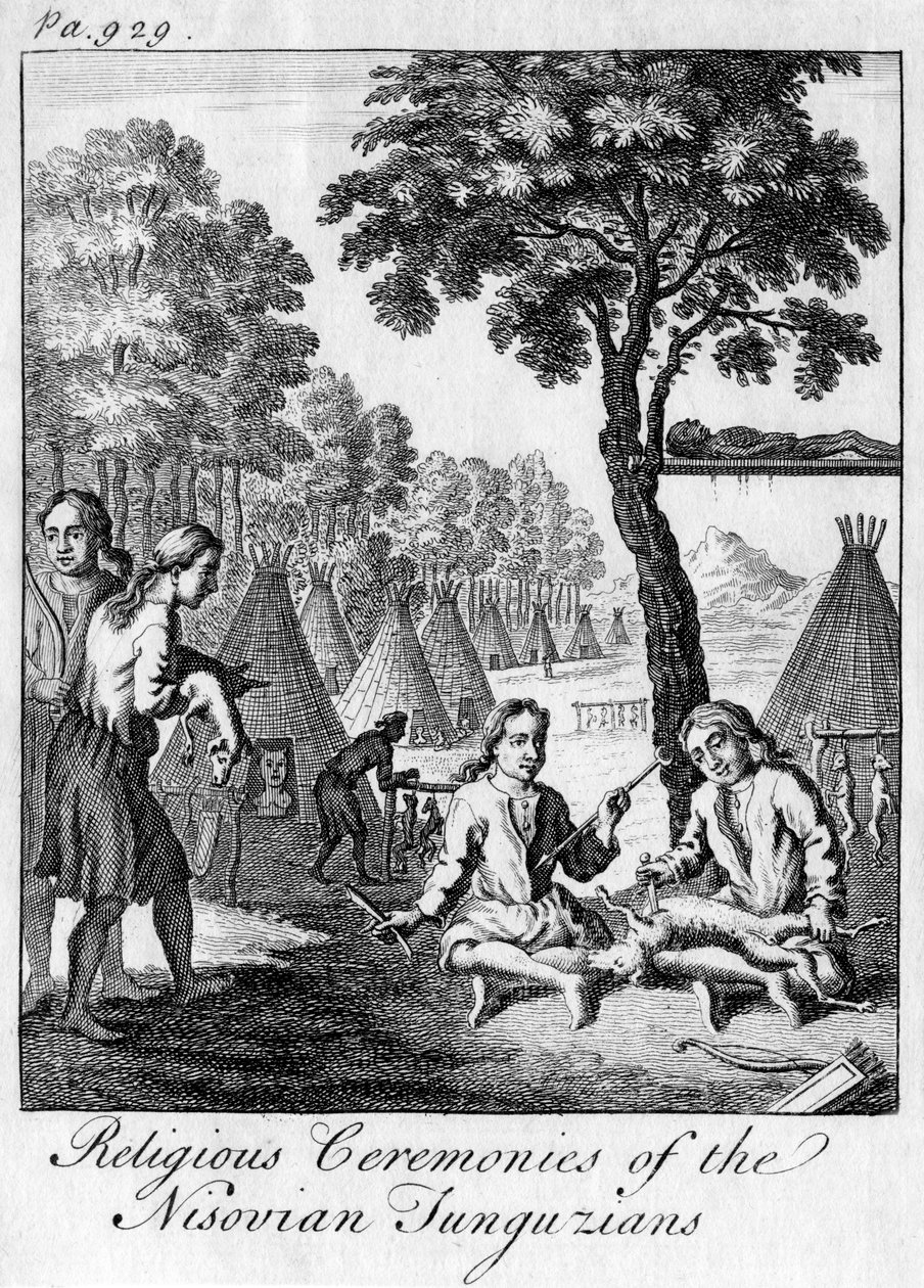 Nisovian Tunguzians的宗教仪式，c1748年 作者 不明