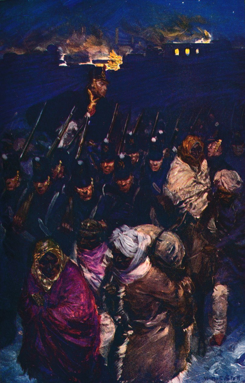 英国军队从喀布尔撤退，约于1912年 作者 不明