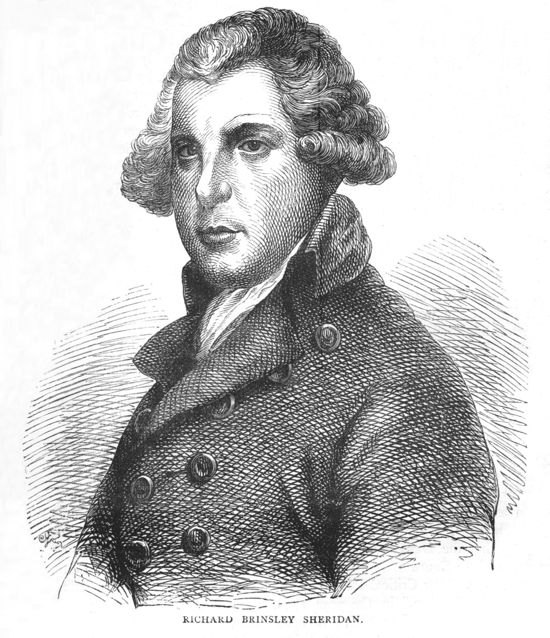 理查德·布林斯利·谢里丹（Richard Brinsley Sheridan），爱尔兰戏剧家，诗人和政治家，c1875年1878年 作者 不明