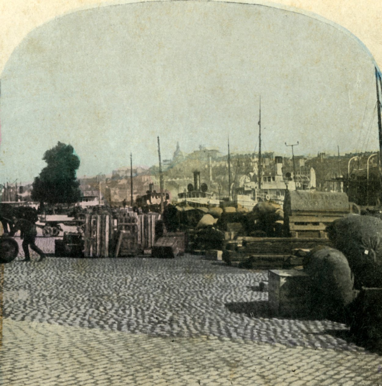 Riddarholmen码头，斯德哥尔摩，瑞典，摄于1900年。 作者 不明