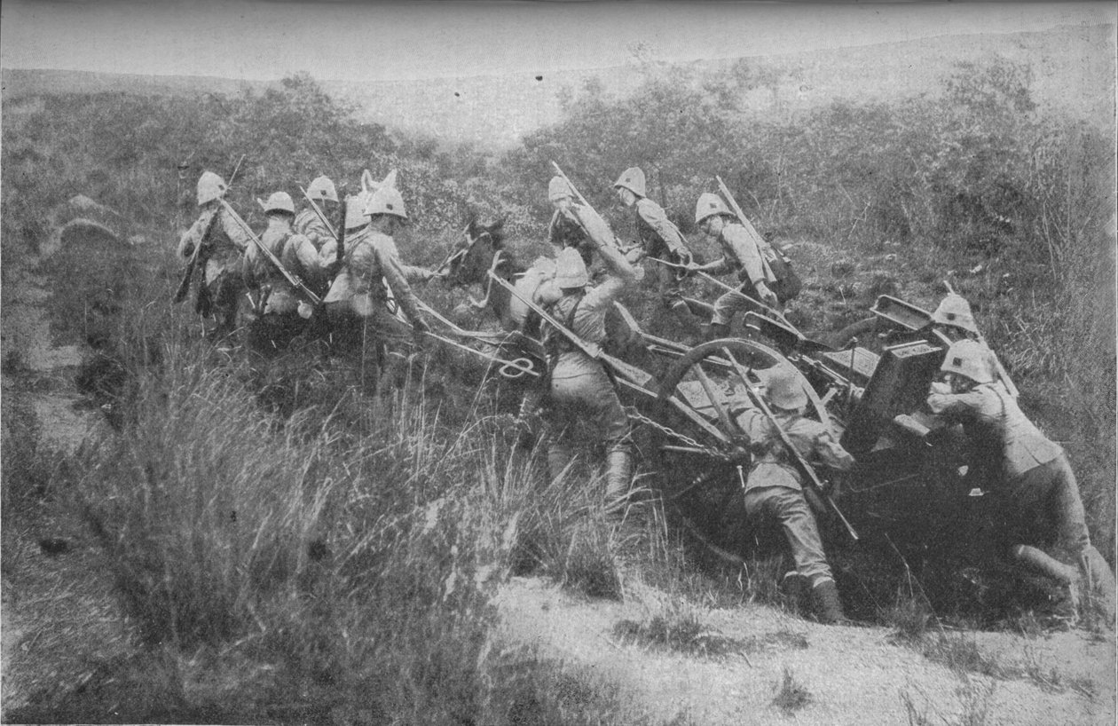 1902年，马克西姆步枪大队练习爬山 作者 不明