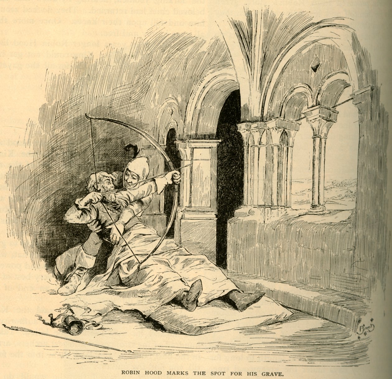 罗宾汉（Robin Hood）于1883年为自己的坟墓做准备。 作者 不明