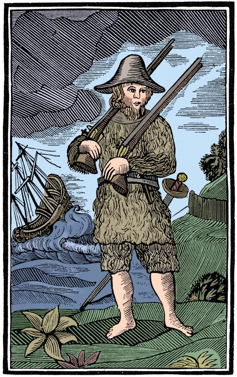 鲁滨逊·克鲁索（Robinson Crusoe），抄本切面，1964年，18世纪 作者 不明
