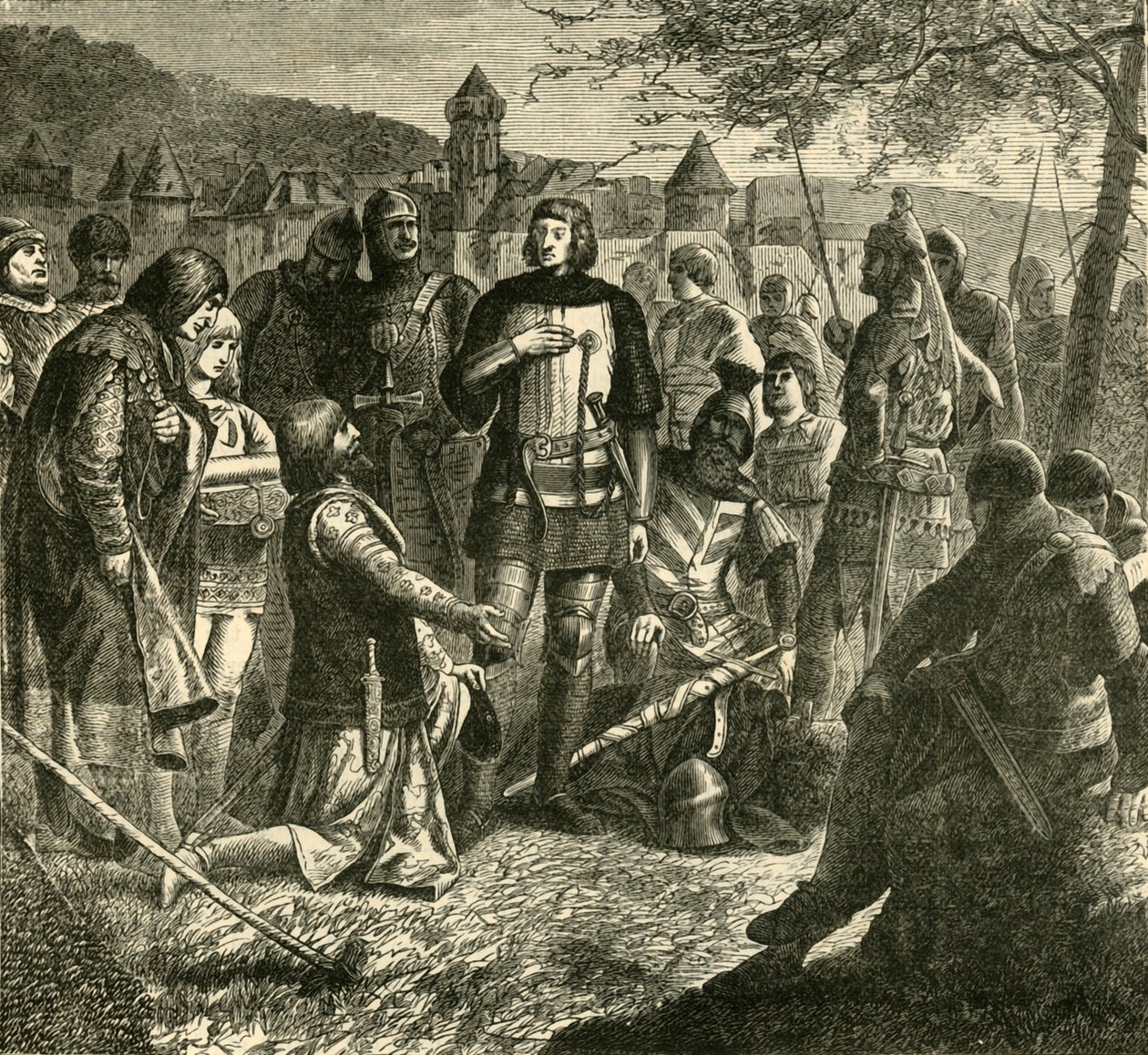 哈普斯堡（Hapsburg）的罗道夫（Rodolph）接受1273年德国主权大选的消息。 作者 不明