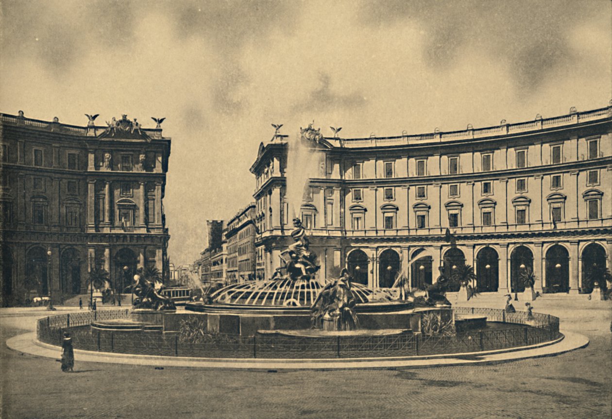 罗马-Esedra广场和Naiades喷泉，1910年 作者 不明