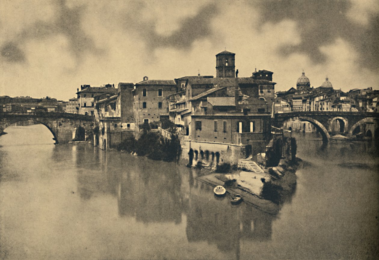 罗姆人-台伯林岛和古代桥梁卡斯蒂乌斯和费布里托斯，1910年 作者 不明