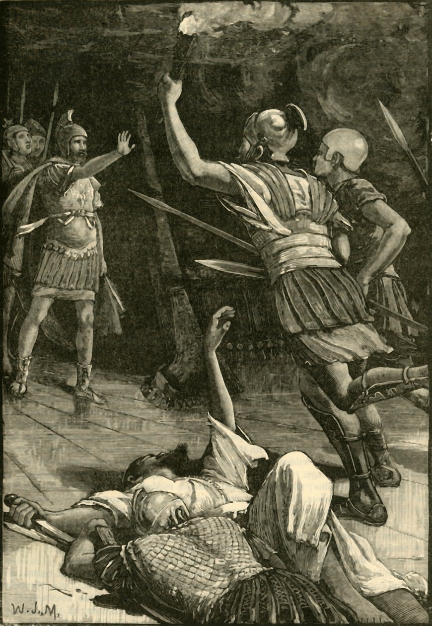罗马士兵射击耶路撒冷圣殿，1890年。 作者 不明